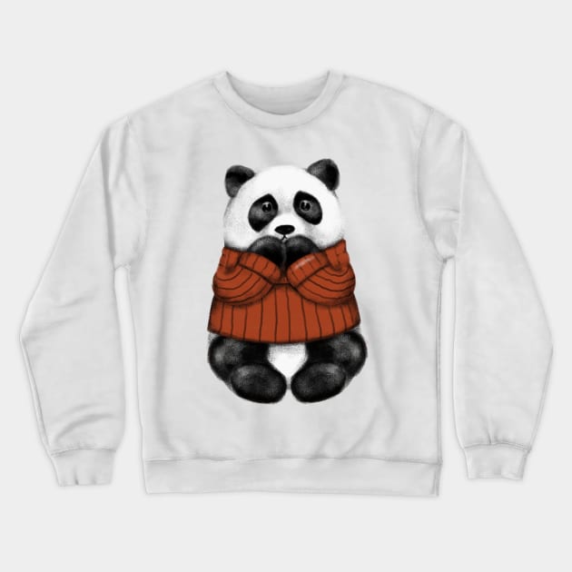 Cute Panda Girl Crewneck Sweatshirt by Luna Illustration